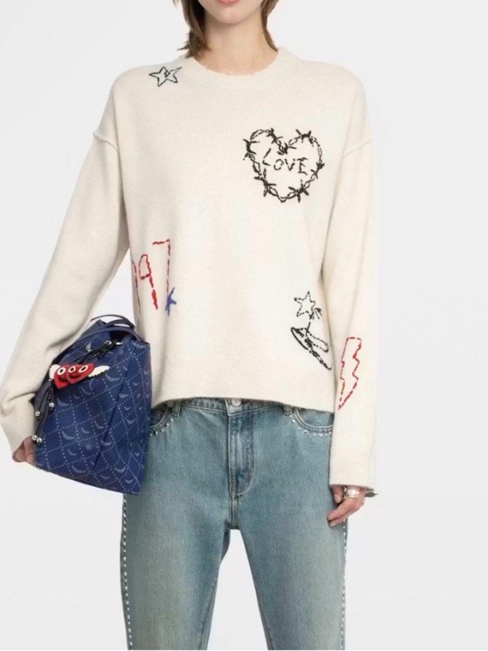 Zadig & Voltaire Markuz Cashmere West Graph Sweater - Picture 2 of 6